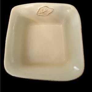 Tastefully Simple Host Collection Square Ceramic Dip Bowl - Cream